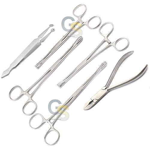 G.S 6 Pcs Body Piercing Kit Tooling Kit Tattoo Supplies Best Quality