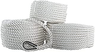 SGT KNOTS Twisted Nylon Anchor Rope - Heavy Duty 3 Strand Braided Line for Anchor Rode Setup, Camping & More (1/2