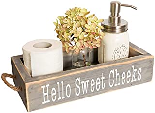 Nice Butt Bathroom Decor Box, 2 Sides with Funny Sayings - Funny Toilet Paper Holder Perfect for Farmhouse Bathroom Decor, Toilet Paper Storage, Rustic Bathroom Decor, or Diaper Organizer (Grey)