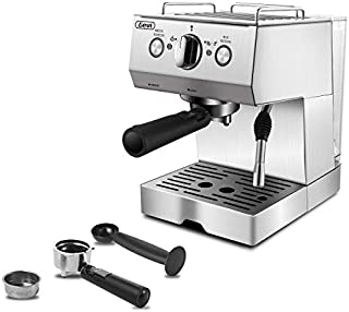 Espresso Machine 15 Bar with Milk Frother, Expresso Coffee Machine for Espresso, Latte and Mocha, 1.5L Removable Water Tank and Double Temperature Control System, Classial, Sliver, 1050W