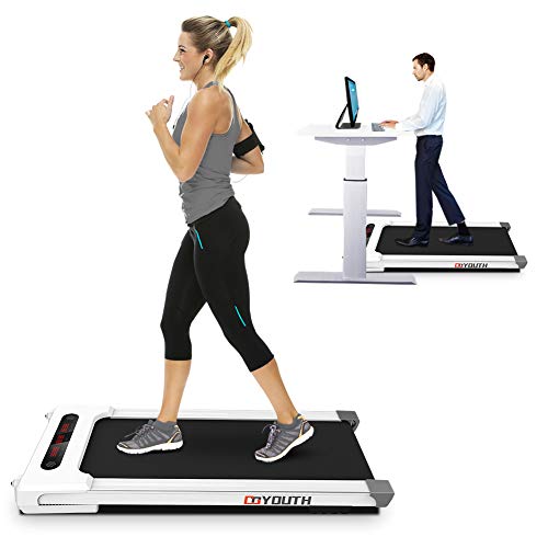 Goyouth 2 in 1 Under Desk Electric Treadmill Motorized Exercise Machine with Wireless Speaker, Remote Control and LED Display, Walking Jogging Machine for Home/Office Use