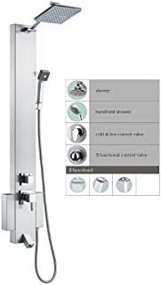 Blue Ocean 48 Stainless Steel SP822322 Shower Panel Tower with Rainfall Shower Head and Spout