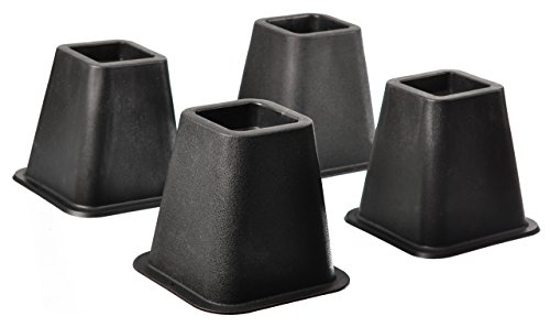 Home-it 5 to 6-inch SUPER QUALITY Black bed risers, helps you storage under the bed 4-pack (Black)