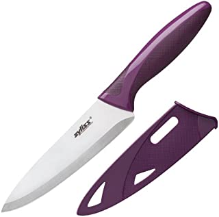 Zyliss Zyliss-31380 Utility Kitchen Knife with Sheath Cover, 5.25-Inch Stainless Steel Blade, Purple, Paring