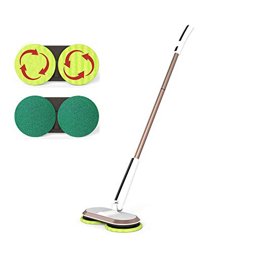 GOBOT Cordless Electric Mop, Scrubber Powerful Cleaner Handheld 180° Automatic Rotary +2 Extra Accessories, Polisher for Hard Wood, Tile, Vinyl, Marble and Laminate Floor