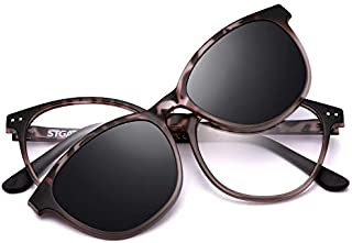STGATN Magnetic Polarized Clip On Sunglasses Vintage Lightweight Glasses Frame Men Women Myopia Eyewear