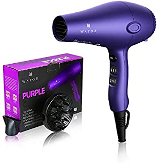 Professional Tourmaline Ionic Hair Dryer 1875W Lightweight DC Motor Low Noise Hair Blow Dryer 2 Speeds and 3 Heat Settings with Diffuser & Concentrator