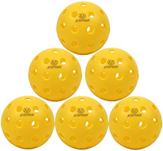 XS XSPAK Indoor Pickleball Balls - 26 Holes Pickleball Ball Pack of 6, Yellow