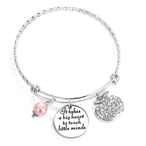 Teacher Appreciation Gift It Takes a Big Heart to Teach Little Minds Bracelet Bangle Thank You Gifts by ELOI