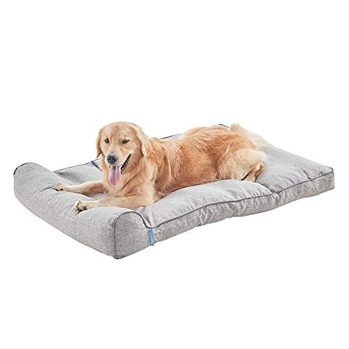 BDEUS 50 x 36 x 6.5In Orthopedic Large Pet Dog Bed Traditional Sofa Couch Pet Bed Mattress with Removable Cover and Pillow, Anti-Slip Bottom for Dogs & Cats - Jumbo XL for 90-200 lbs Large Dogs
