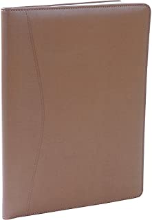 Royce Leather Writing Portfolio Padfolio, Presentation Folder, Business Case with Inserted Note Pad and Folder for Documents (Tan)