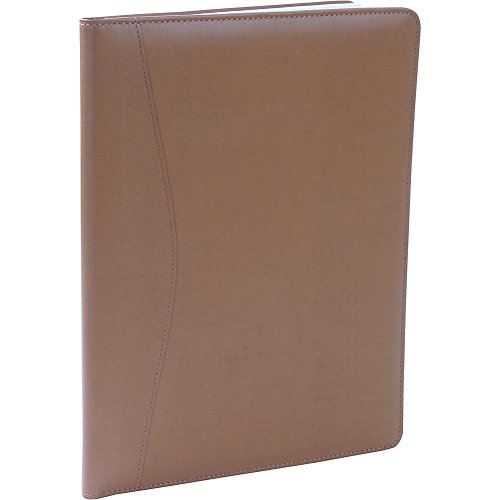 Royce Leather Writing Portfolio Padfolio, Presentation Folder, Business Case with Inserted Note Pad and Folder for Documents (Tan)