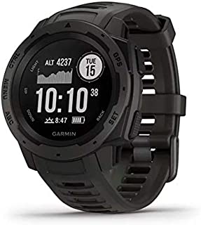 Garmin 010-02064-00 Instinct, Rugged Outdoor Watch with GPS, Features Glonass and Galileo, Heart Rate Monitoring and 3-Axis Compass, Graphite