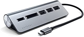 Satechi Type-C Aluminum USB Hub & Micro/SD Card Reader - Compatible with 2020 MacBook Pro, 2020 MacBook Air, 2020 iPad Pro, 2019 iMac/iMac Pro (Space Gray)