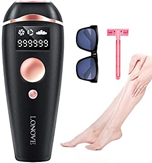 LONOVE Laser Hair Removal - IPL Permanent Hair Removal for Women and Men At-Home Use, Up to 999,999 Flashes Painless Laser Hair Remover Device for Face, Upper Lip, Chin, Bikini, Leg and Body Use