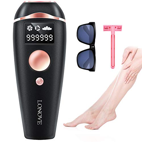 LONOVE Laser Hair Removal - IPL Permanent Hair Removal for Women and Men At-Home Use, Up to 999,999 Flashes Painless Laser Hair Remover Device for Face, Upper Lip, Chin, Bikini, Leg and Body Use