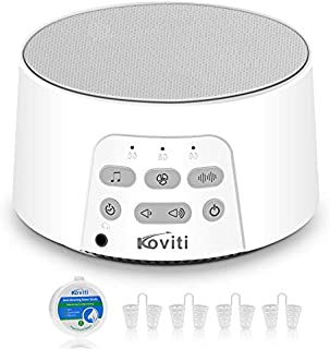 White Noise Machine - Koviti Sound Machine with 24 Soothing Sounds-Noise Machine with 4 Stop Snoring Nose Vents for Sleeping&Relaxation,Timer&Memory Feature,USB Cable for Baby,Adult,Home,Office,Travel