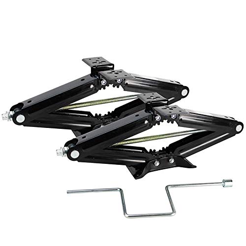 Open Road Brands 2 Pack Scissor Jacks for Camper, RV Jacks Trailer Jacks Stabilizer Leveling Scissor Jacks with Handle -24