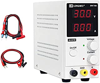 DC Power Supply Variable,0-30 V / 0-10 A LW-K3010D Adjustable Switching Regulated Power Supply Digital,with Alligator Leads US Power Cord Used for Spectrophotometer and lab Equipment Repair