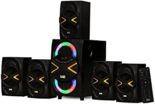 Acoustic Audio by Goldwood 5.1 Speaker System 5.1-Channel with LED lights and Bluetooth Home Theater Speaker System, Black (AA5210)