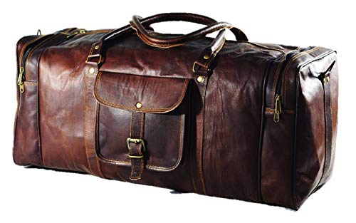 Urban Dezire 24 Inch Vintage Leather Duffel Travel Gym Sports Overnight Weekend Bag