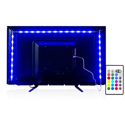 PANGTON VILLA Led Strip Lights 6.56 Feet for 40-60 Inch TV Usb Backlight Kit with Remote Rgb 16 Colors Bias Mood Lamp for Bedroom, Room Hdtv