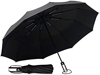 Bodyguard Windproof Travel Umbrella, Folding Umbrella with Anti UV Coating, Auto Open and Close Compact Umbrella with 95% UV Protection