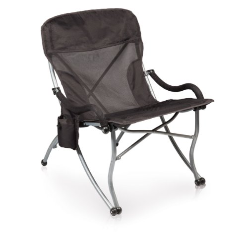 ONIVA - a Picnic Time Brand PT-XL Over-Sized 400-Lb. Capacity Outdoor Folding Camp Chair, Black