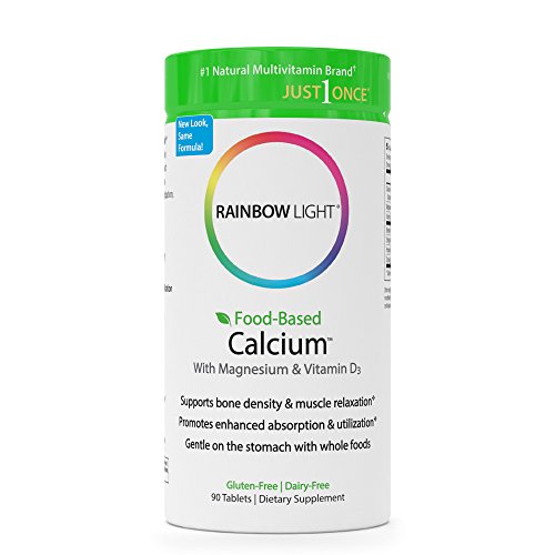 Rainbow Light - Food-Based Calcium - Calcium, Magnesium, and Vitamin D Multivitamin Supplement; Supports Bone Density, Muscle Relaxation, and Calcium Absorption; 500 IU Vitamin D3 - 90 Tablets