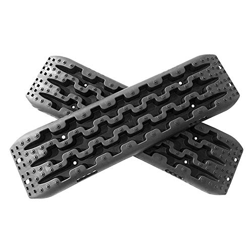 Yeeoy One Pair Set Traction Mats Black Fit to Unstuck Your Car from Snow Ice Mud and Sand Set of 2 Car Non-Slip Mats Orange Traction Mat Tire Aid Fit to Off-Road Mud Sand Snow Vehicle Extraction