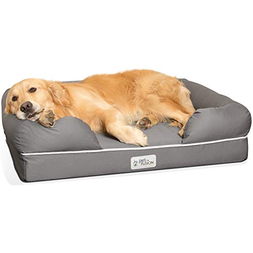 PetFusion Ultimate Dog Bed, Orthopedic Memory Foam, Multiple Sizes/Colors, Medium Firmness Pillow, Waterproof Liner, YKK Zippers, Breathable 35% Cotton Cover, Cert. Skin Safe, 3yr Warranty