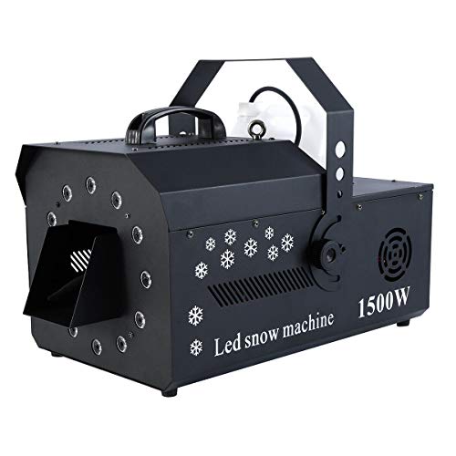 Tengchang 1500W DMX-512 LED Snow Machine w/Remote RGB 3in1 Stage Snowflake Maker Party Decor