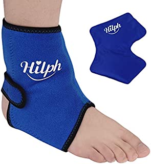 Hilph® Foot/Ankle Ice Pack, Hot Cold Ice Pack Wrap for Compact Ankle, Foot's Plantar Fasciitis, Achilles Tendon Injuries, Swelling, Arthritis, Post Surgery, Bursitis & Aches-10.5