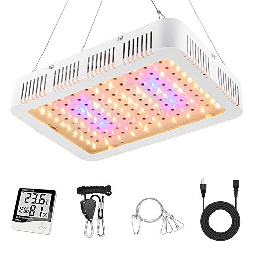 Beelux 1000W LED Grow Light for Indoor Plants Full Spectrum Energy Efficient Plant Grow Lamp with Daisy Chain Dual Switch for Seed Starting Veg and Flower Greenhouse (Actual Power 105W)