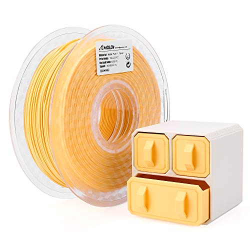 AMOLEN Filament 3D Printer Filament,PLA Filament 1.75mm,Matte Filament,No Shiny,No Wood,No Glow in The Dark,Light Yellow,1kg/2.2Lb