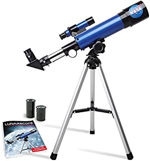 NASA Lunar Telescope for Kids  Capable of 90x Magnification, Includes Two Eyepieces, Tabletop Tripod, Finder Scope, and Full-Color Learning Guide, The Perfect STEM Gift for a Young Astronomer