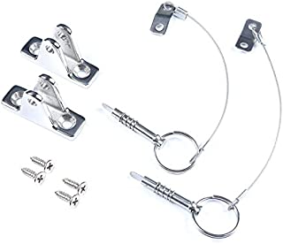 MxEol Boat Bimini Top Deck Hinge with Quick Release Pins W/Screws Marine Stainless Steel Pair