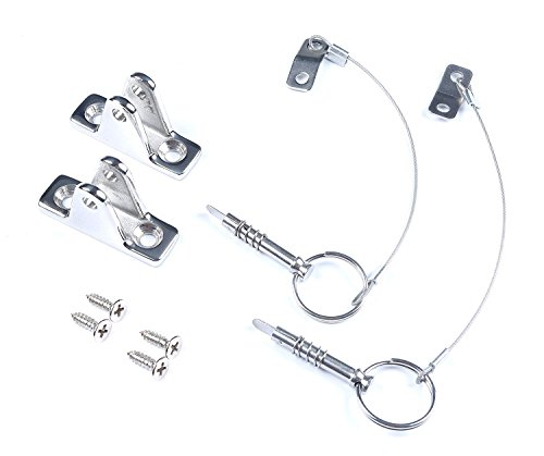 MxEol Boat Bimini Top Deck Hinge with Quick Release Pins W/Screws Marine Stainless Steel Pair