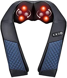 EAshuhe Neck and Shoulder Massager with Heat, Shiatsu Back Massage Pillow with 3D Deep Tissue Kneading for Foot, Legs, Body Muscle - Use at Home, Office & Car