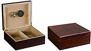 Prestige Import Group Chardonnay Cigar Humidor - Up to 50 Capacity - Color: Dark Walnut Wood Finish