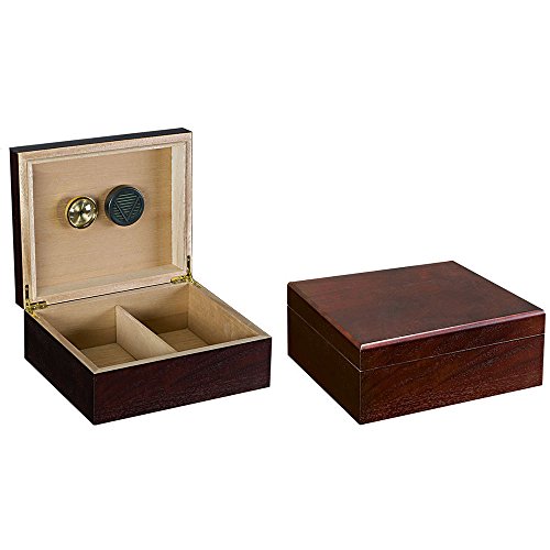 Prestige Import Group Chardonnay Cigar Humidor - Up to 50 Capacity - Color: Dark Walnut Wood Finish