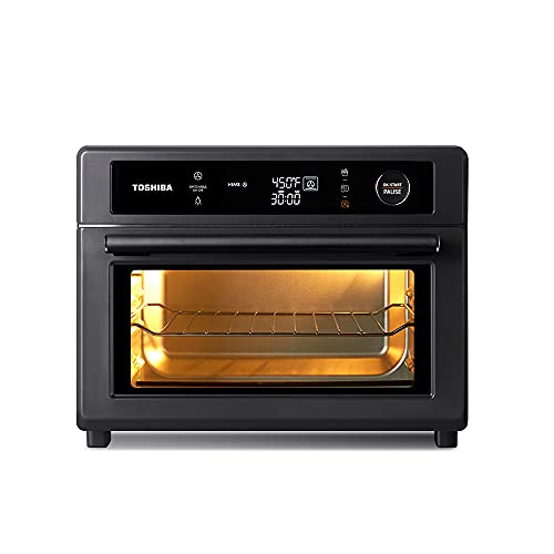 Toshiba Air Fryer Toaster Oven, 13-in-1 Digital Convection Oven for Pizza, Chicken, Cookies, 25L, 1750W, Charcoal Grey, 6 slice (TL2-AC25GZA(GR))