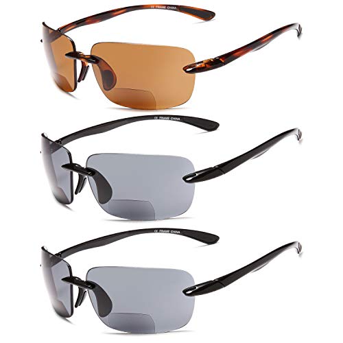 Gamma Ray Bifocal Sunglasses Reader - 3 Pairs Sun Reader Sport Sunglasses 2.00