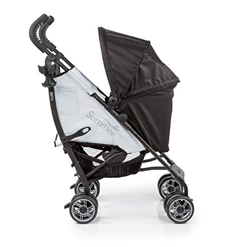 Summer 3Dflip Convenience Stroller, Black/Gray  Lightweight Umbrella Stroller with Reversible Seat Design for Rear and Forward Facing, Compact Fold, Adjustable Oversized Canopy and More