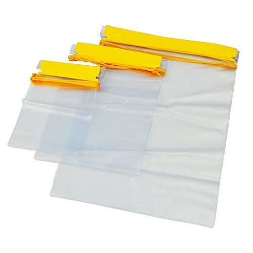 Meetory Clear Waterproof Bags Pouch Dry Bags for Camera Mobile Phone Maps Kayak Document Holder - 3 Piece Set Waterproof Plastic Pouch Utility Bags