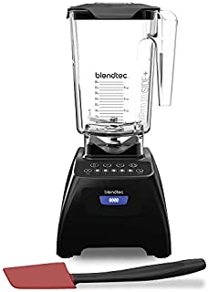 Blendtec Classic 575 Blender WildSide Jar (90 oz) and Spoonula Spatula BUNDLE, Professional-Grade Power-Self-Cleaning-4 Pre-Programmed Cycles-5-Speeds, Black