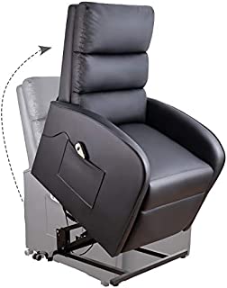 Homall Electric Power Lift Recliner Chair Sofa PU Leather Home Recliner for Elderly Classic Lounge Chair Living Room Chair with Safety Motion Reclining Mechanism (Black)