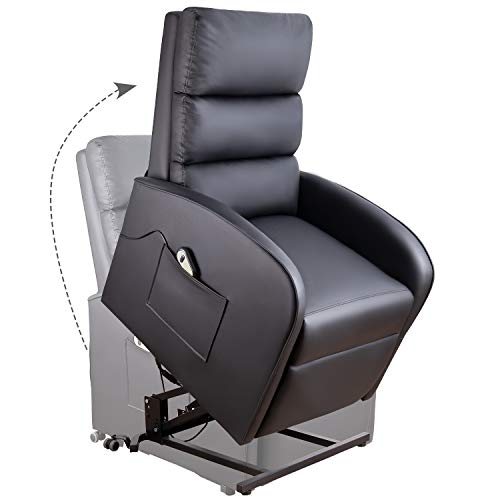 Homall Electric Power Lift Recliner Chair Sofa PU Leather Home Recliner for Elderly Classic Lounge Chair Living Room Chair with Safety Motion Reclining Mechanism (Black)