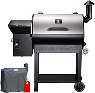 Z GRILLS ZPG-7002E 2020 Upgrade Wood Pellet Grill & Smoker, 8 in 1 BBQ Grill Auto Temperature Controls, inch Cooking Area, 700 sq, Silver