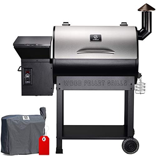 Z GRILLS ZPG-7002E 2020 Upgrade Wood Pellet Grill & Smoker, 8 in 1 BBQ Grill Auto Temperature Controls, inch Cooking Area, 700 sq, Silver